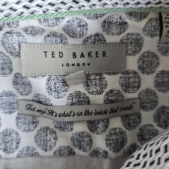 Ted Baker London Short Sleeve Abstract Print Button-Up Shirt Men’s - Picture 7 of 10